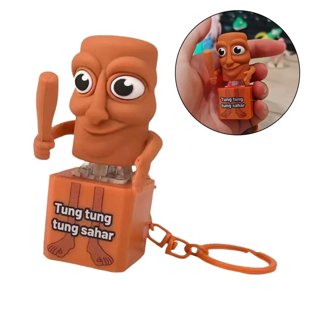 Image of Tung Tung Sahur Sound-Making Keychain Toy with Buttons – Fun Decompression Pendant Stick for Stress Relief and Creative Play