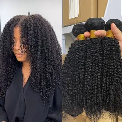 Image de Extensions cheveux brésiliens vierges bouclés afro 4C