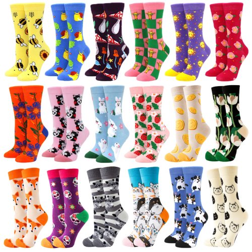 Immagine di Calzini da Donna di Alta Qualità con Motivo Frutta e Cartoni Animati: Stile Kawaii, Casual Harajuku, Perfetti per Primavera e Autunno