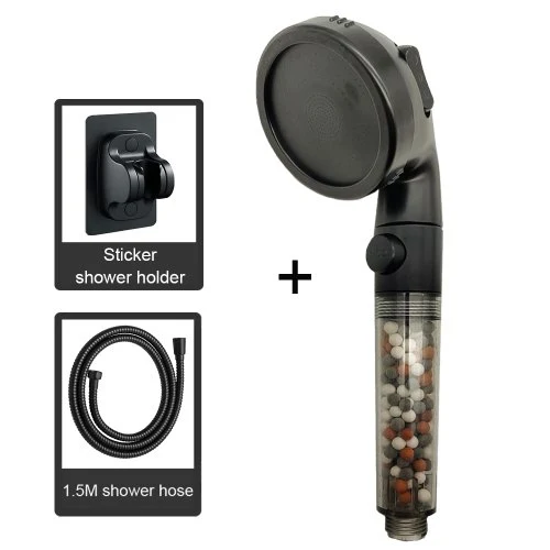 Schwarz dusche Set