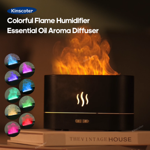 Afbeelding van Natuurlijke Ultrasone Aroma Diffuser met Koele Nevel, Luchtbevochtiger en LED Verlichting voor Etherische Olie – Zacht Licht en Sfeerlamp voor Thuis