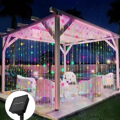 Image de Rideau Lumineux Solaire 3x3m - 300 LED