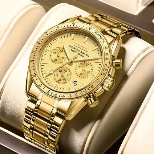Image de Montre Homme Luxe Quartz Étanche - Chronographe Sport Lumineux