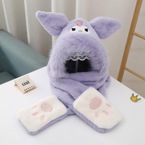 Image de Chapeau d'hiver doux Sanrio Kuromi pour enfants