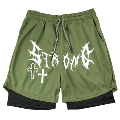 Image de Short Jogging Gothique Homme - 2 en 1 Séchage Rapide