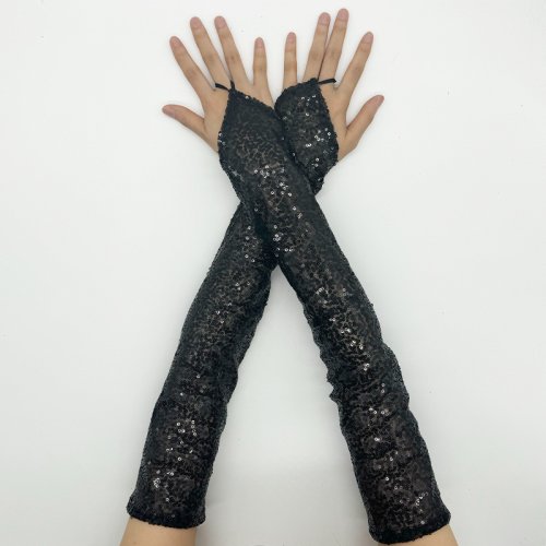 Afbeelding van Vintage Pailletten Handschoenen voor Vrouwen – Sexy & Glitterend