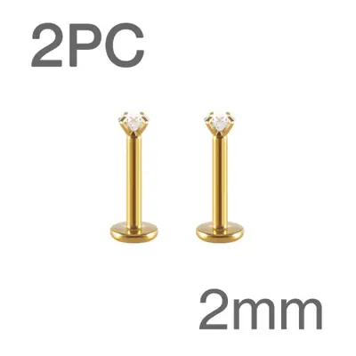 Image de Piercings Labret & Tragus 16G - Cristal CZ - Acier Inoxydable
