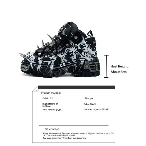 Image de Bottines Gothiques Punk à Rivets - Style Rock & Camouflage