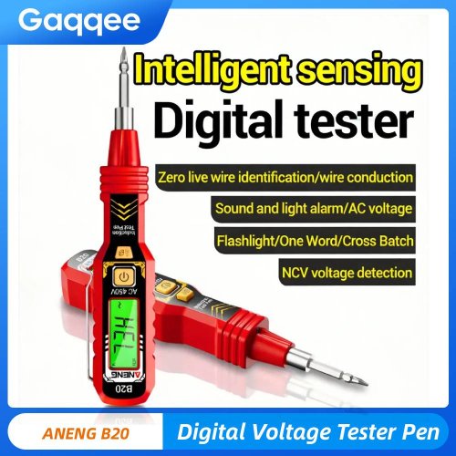 Immagine di ANENG B20 Tester di tensione digitale Penna di misurazione Cacciavite a testa piatta a croce Penna di prova per circuito di induzione elettrica Voltmetro