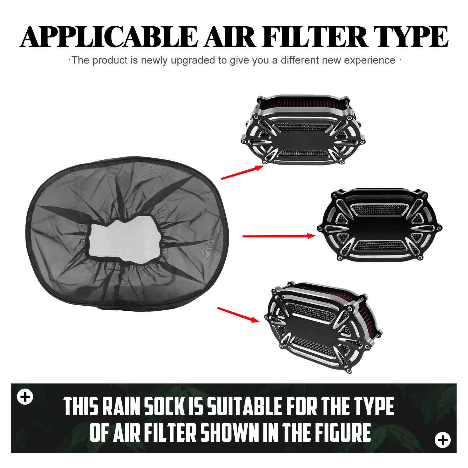 Imagen de Filtro de aire para motocicleta, calcetín de lluvia, limpiador de aire, cubierta impermeable transpi...