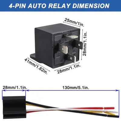 Image de Relais 40A 12V - Prise Verrouillable pour Véhicules
