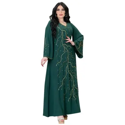 Image de Caftan Eid Élégant pour Femmes Musulmanes