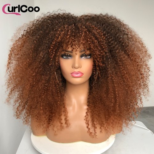 Image de Perruque Afro Bouclée Longue - Frange Naturelle
