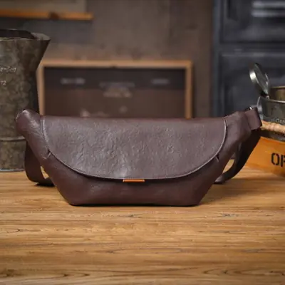 Image de Sac Bandoulière Homme en Cuir Véritable - Style Décontracté & Élégant