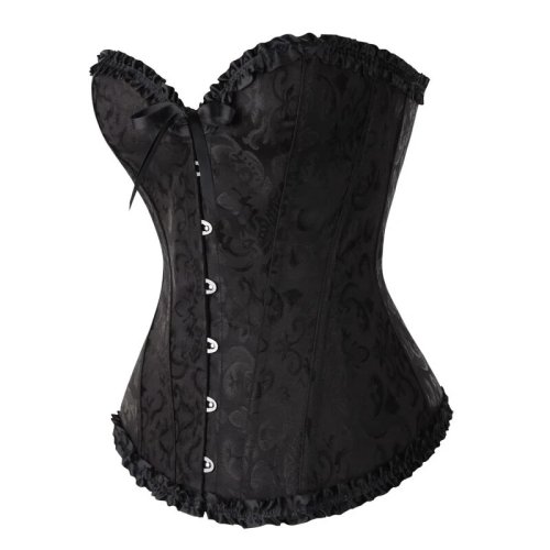 Afbeelding van YBFDO Vrouwen Sexy Korsetten Bustiers Bloemen Kant Tops Shapewear Burlesque Vintage Corset Gothic Satijnen Lingerie Corselet Bovenborst