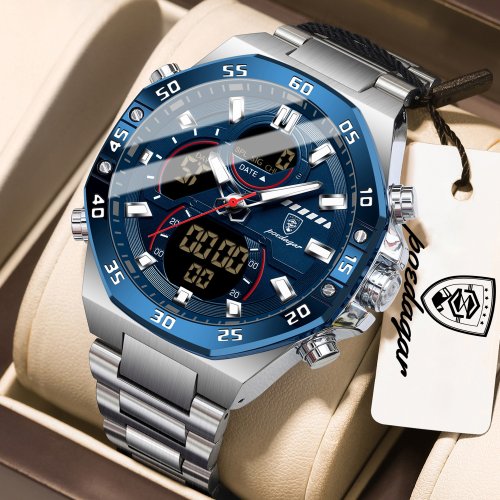Immagine di POEDAGAR Orologio da uomo nuovo LED luminoso impermeabile settimana data orologio da polso militare ...