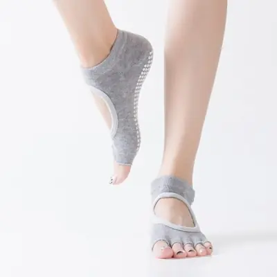 Image de Chaussettes de Pilates à Cinq Orteils Antidérapantes