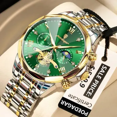 Image de Montre Homme Luxe Chronographe Étanche - Acier Inoxydable