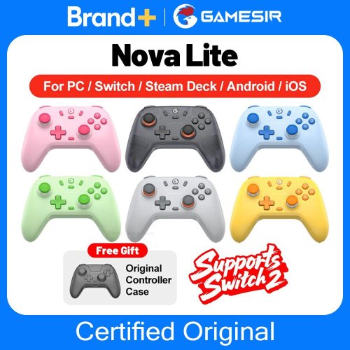Image of GameSir Nova Lite Wireless Gamepad – Hall Effect Joystick for PC, Nintendo Switch 2, Steam, Android, iOS, and iPhone – Premium Gaming Controller with Ergonomic Design