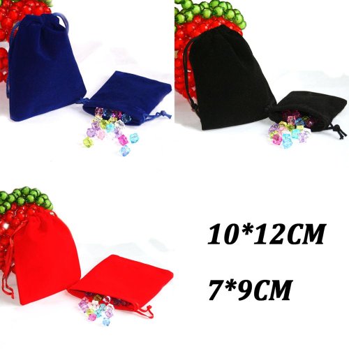 Afbeelding van 7x9/10x12cm 5 stks/partij Fluwelen Koord Tassen Sieraden Verpakking Pouches Voor Snoep Oorbellen Kralen wedding Party kerst Gift Bag