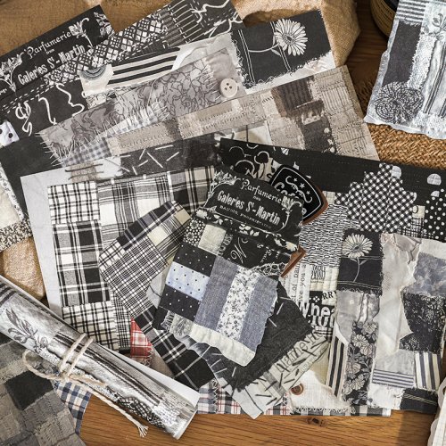 Zdjęcie Zestaw 20 Vintage Fragmentów Papierowych z Wieloma Materiałami – Idealne do Scrapbookingu, Kolażu i DIY – Papier Kraft, Dekoracje Ręczne