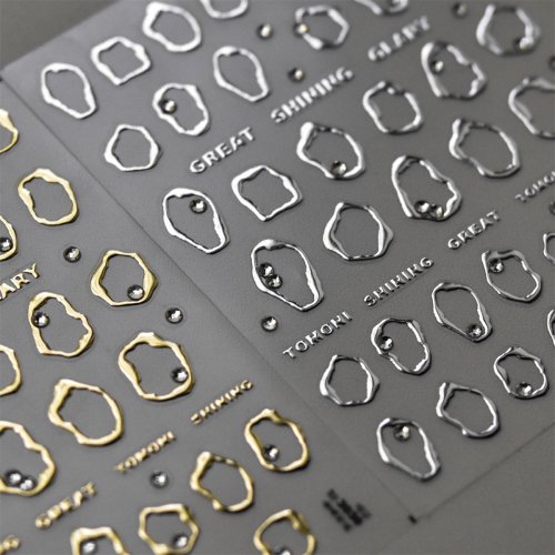 Imagen de Pegatinas para Uñas con Diamantes de Imitación 5D Dorados y Plateados, Diseño Irregular y Adhesivo Deslizante para Decoración de Uñas - Kit de Arte de Uñas Elegante y Fácil de Usar
