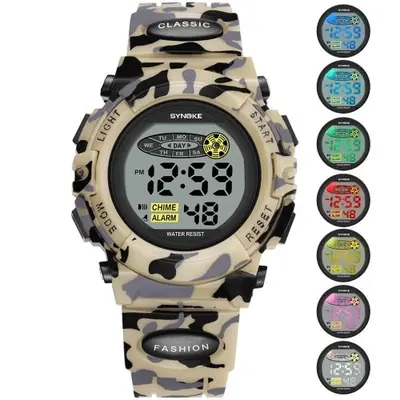 Image de Montre Digitale Enfant LED Étanche - Style Sportif Militaire