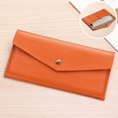 Image de Portefeuille en Cuir Véritable Grande Capacité