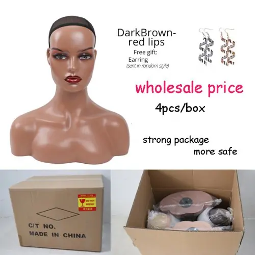 Image de Tête de Mannequin Réaliste avec Épaules - Modèle pour Perruques Africaines