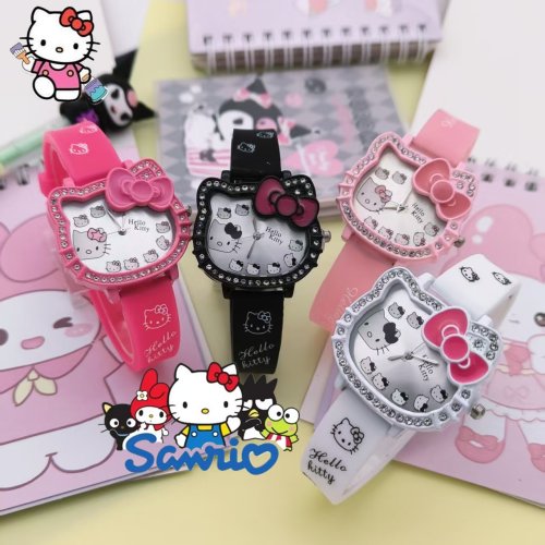 Image de Montre Hello Kitty - Tête de Chat Lumineuse pour Enfants
