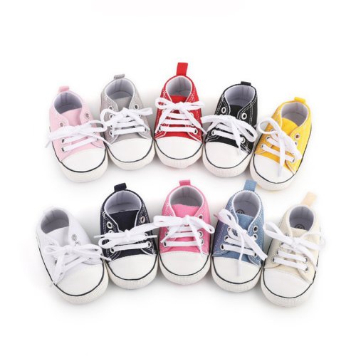 Image of Soft Sole Baby Sneakers for Newborns and Toddlers – Breathable Canvas First Walker Shoes for Boys and Girls