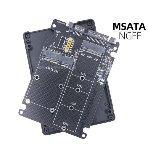 Image of M.2 to SATA III External Hard Drive Enclosure with NGFF and mSATA Support – Dual-Use 2-in-1 Conversion Adapter Card for SSD Upgrade and Portable Storage