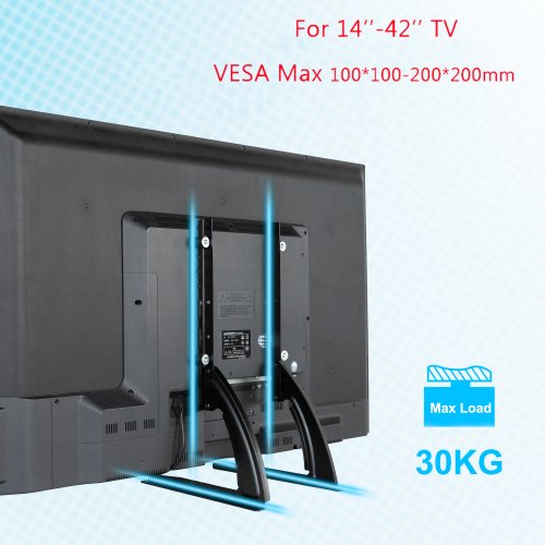 Bild von Universelle TV-Ständerbeine, TV-Füße für LCD-/LED-/OLED-/Plasma-Fernseher, Tisch-TV-Ständer, Sockel-Riser für flache und gebogene Bildschirme