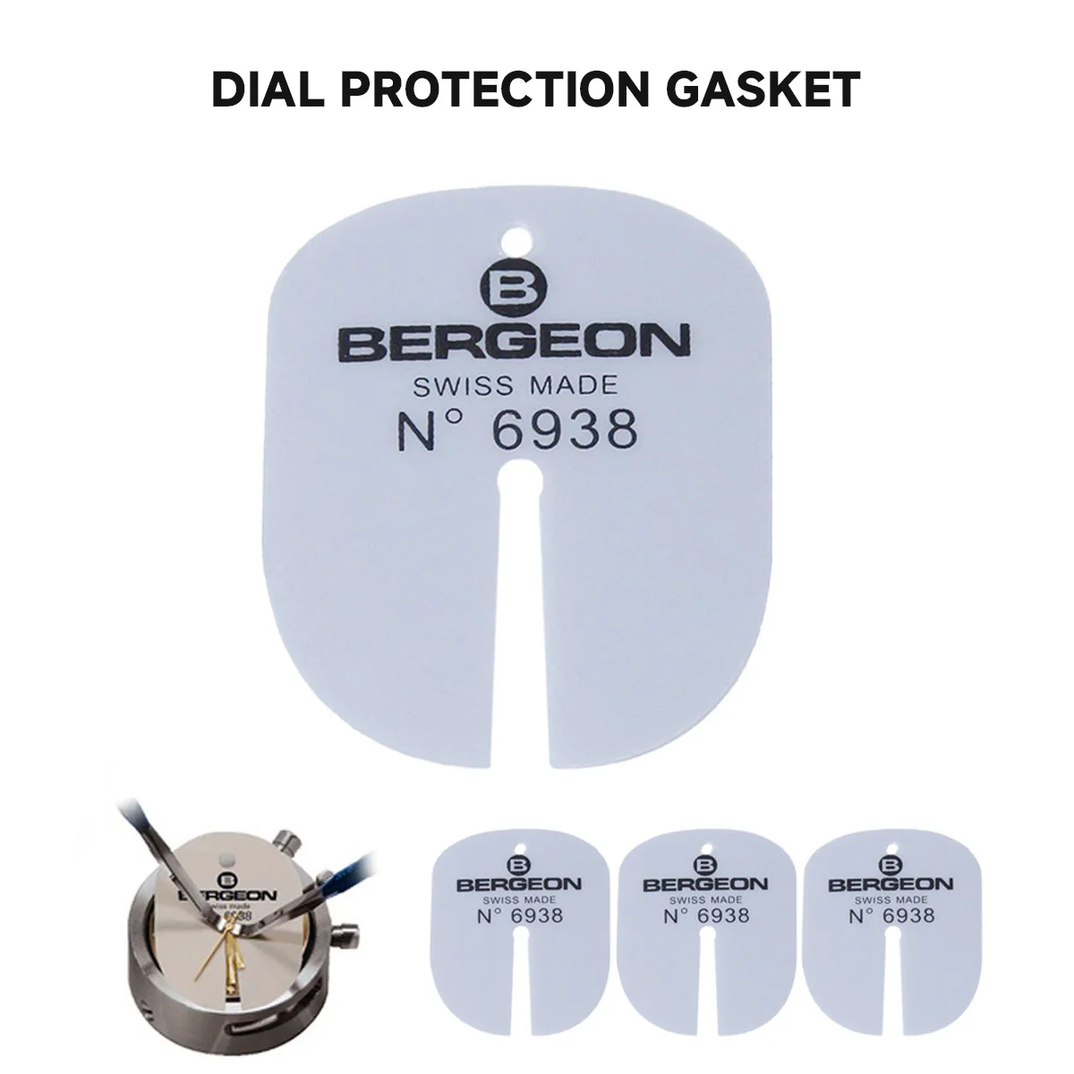 Afbeelding van 5 stuks 6938 wijzerplaat beschermingsplaatje, horloge handen verwijderer shim, horloge kussentje voor wijzerplaat reparatie en onderhoud