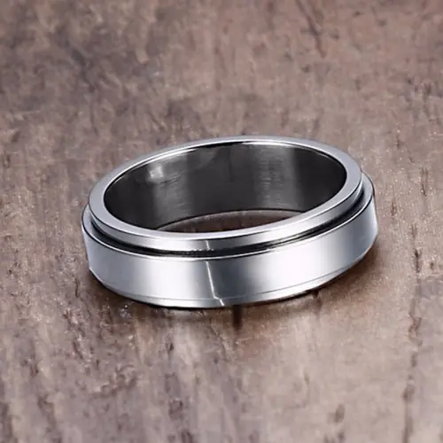 Image de Bague Spinner Homme - Anti-Stress en Acier Inoxydable