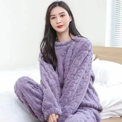 Image de Pyjama Douillet Hiver - Velours Corail & Polaire