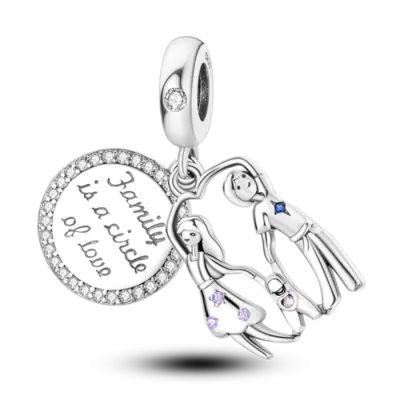 Image de Bracelet Maman en Argent Sterling - Cadeau d'Amour pour la Famille