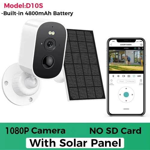 Image de Caméra de Sécurité Solaire 1080p - Surveillance Extérieure Sans Fil
