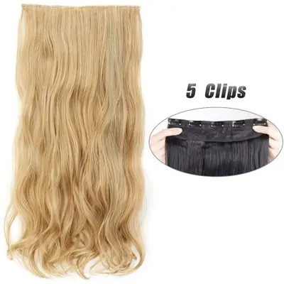 Image de Extensions Cheveux Synthétiques 80cm - Clip-In Long et Lisse