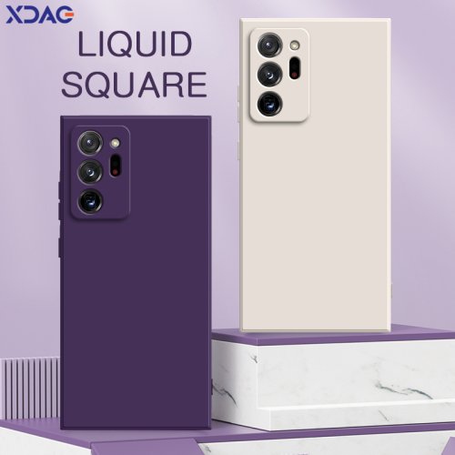 Imagen de Funda Cuadrada de Silicona Líquida Premium para Samsung Galaxy Note 9, Note 10, Note 20, Note 20 Ultra con Protección Integral para Lente y Diseño Moderno