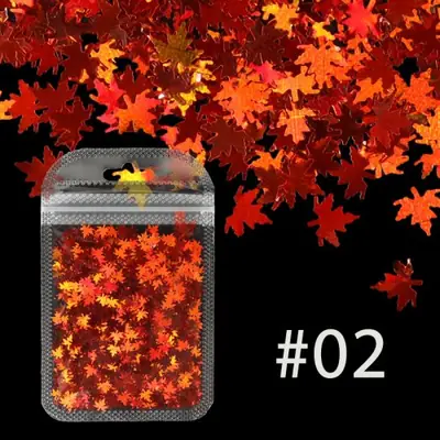 Image de Feuilles d'érable & Paillettes Holographiques pour Résine Époxy