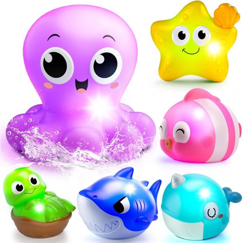 Bild von Leuchtendes Meerestier-Badespielzeug für Babys und Kleinkinder – Wasserspaß mit farbenfrohen Tieren für Badewanne und Planschbecken
