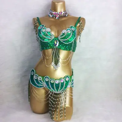 Image de Ensemble Danse du Ventre Perlé - Soutien-Gorge & Ceinture Sexy