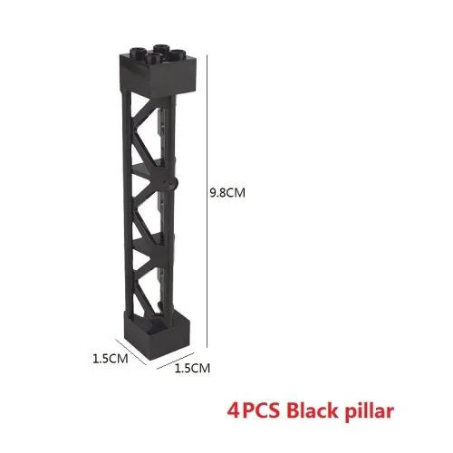 4PCS negro pilares