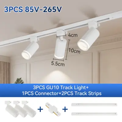 Image de Spot LED GU10 sur Rail - Éclairage Intérieur Moderne
