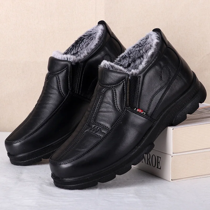 Bild von Schuhe für Männer 2023, Wintermode, rutschfeste Baumwollschuhe, Herren, verdicktes Leder, wasserdicht, lässig, Schneestiefel, Zapatillas Hombre