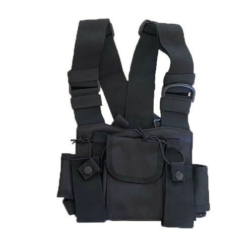Imagen de Funda de hombro de Radio portátil, arnés de pecho táctico de Radio bidireccional, bolsa de chaleco, aparejo de Walkie Talkies, paquete frontal