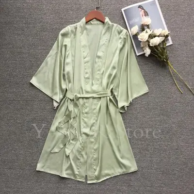 Image de Peignoir Kimono Satin Sexy pour Femme