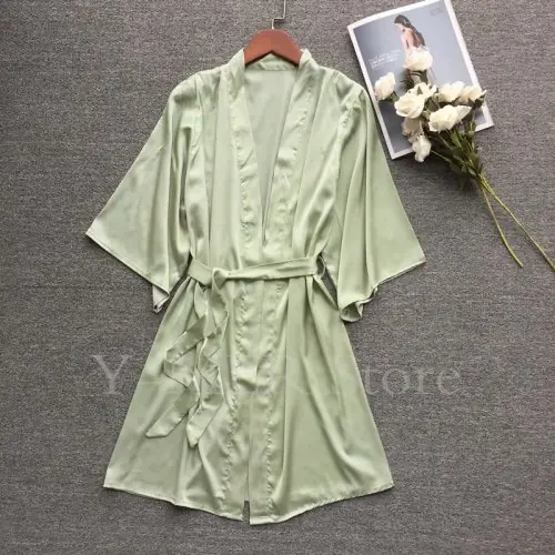 Image de Peignoir Kimono Satin Sexy pour Femme