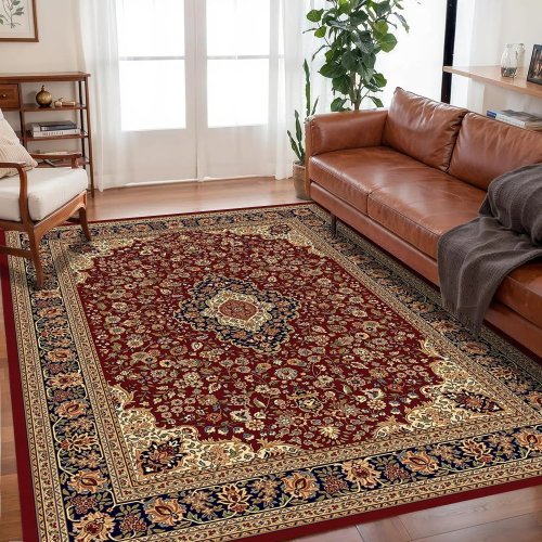 Afbeelding van Vikama Boheems Kristal Fluweel Antislip Tapijt voor Woonkamer, Slaapkamer en Studeerkamer – Groot Formaat Bankmat met Luxe Vloerdecoratie